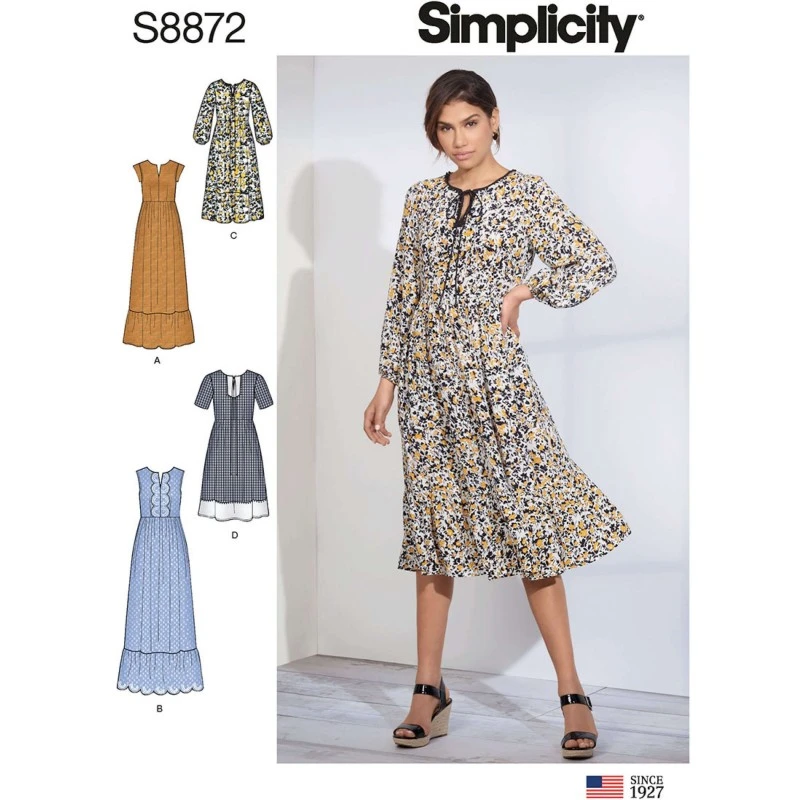 Simplicity Sewing Pattern 8872 Misses Pull On Casual Dresses 3 Simplicity Sewing Pattern 8872 Misses Pull On Casual Dresses