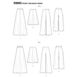 Simplicity Sewing Pattern 8885 Misses' Maxi Skirt Or Palazzo Trousers Wide Leg -OHSEWCRAFTY simplicity sewing pattern 8885 misses maxi skirt or palazzo trousers wide leg 1