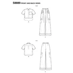 Simplicity Sewing Pattern 8889 Misses Button Shirt And Wide Leg Trousers 6 Simplicity Sewing Pattern 8889 Misses Button Shirt And Wide Leg Trousers -OHSEWCRAFTY simplicity sewing pattern 8889 misses button shirt and wide leg trousers 1