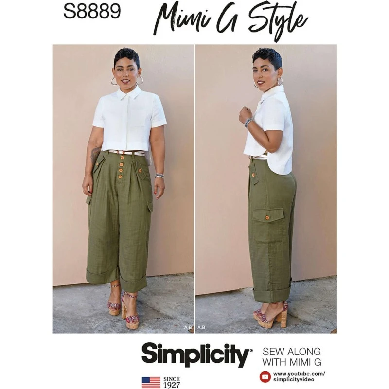 Simplicity Sewing Pattern 8889 Misses Button Shirt And Wide Leg Trousers 3 Simplicity Sewing Pattern 8889 Misses Button Shirt And Wide Leg Trousers