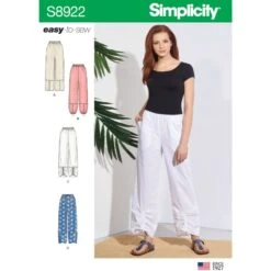 Simplicity Sewing Pattern 8922 Misses’ Comfy Casual Light Weight Trousers