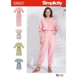 Simplicity Sewing Pattern S8907 Misses Belted Jumper, Romper Or Dress
