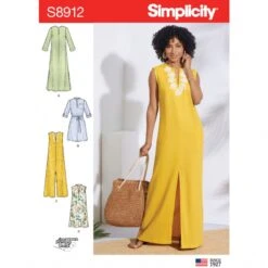 Simplicity Sewing Pattern S8912 Misses Maxi Or Mini Dress
