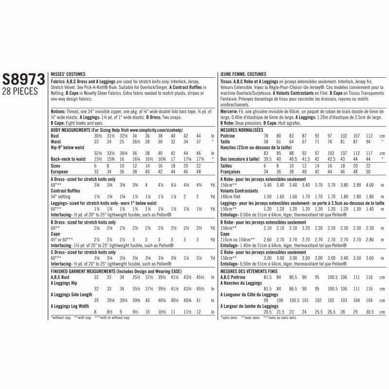 Simplicity Sewing Pattern S8973 Misses Femme Fatale Fitted Dresses With Cape 4 Simplicity Sewing Pattern S8973 Misses Femme Fatale Fitted Dresses With Cape - Image 2