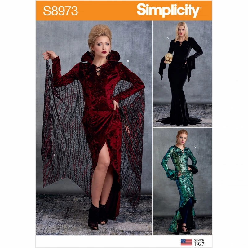Simplicity Sewing Pattern S8973 Misses Femme Fatale Fitted Dresses With Cape 3 Simplicity Sewing Pattern S8973 Misses Femme Fatale Fitted Dresses With Cape
