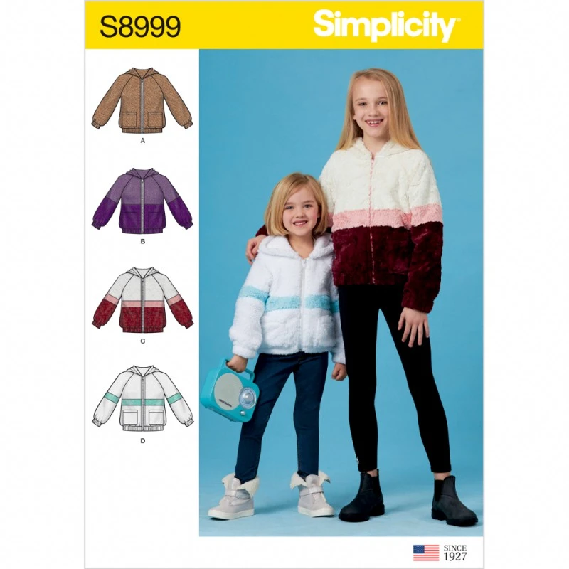 Simplicity Sewing Pattern S8999 Children's And Girls' Knit Hooded Jacket 3 Simplicity Sewing Pattern S8999 Children's And Girls' Knit Hooded Jacket