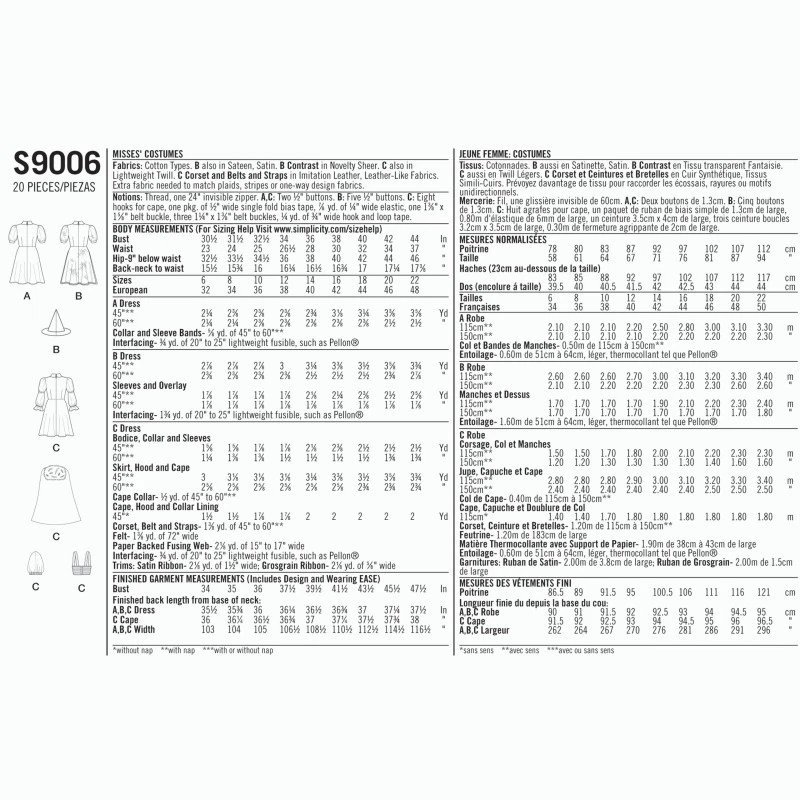 Simplicity Sewing Pattern S9006 Misses' Halloween Costumes Witch Red Riding Hood 4 Simplicity Sewing Pattern S9006 Misses' Halloween Costumes Witch Red Riding Hood - Image 2