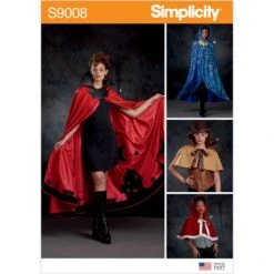 Simplicity Sewing Pattern S9008 Misses' Cape With Tie Costumes Cosplay