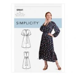Simplicity Sewing Pattern S9041 Misses' Dresses With Wrap Front Detail On Bodice