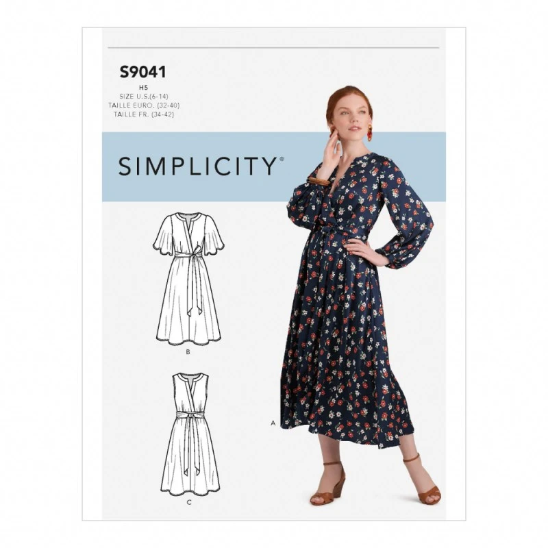 Simplicity Sewing Pattern S9041 Misses' Dresses With Wrap Front Detail On Bodice 3 Simplicity Sewing Pattern S9041 Misses' Dresses With Wrap Front Detail On Bodice