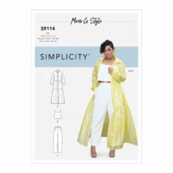 Simplicity Sewing Pattern S9114 Tiered Dress Coat, Top, And Trousers Mix & Match