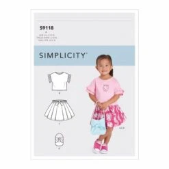 Simplicity Sewing Pattern S9118 Toddlers Tops, Skirts And Handbag Mix & Match
