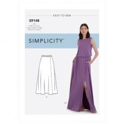 Simplicity Sewing Pattern S9148 Misses Easy To Sew Skirt & Loose Fitting Top