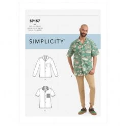 Simplicity Sewing Pattern S9157 Men's Open Collar With Sleeve Length Variations
