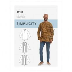 Simplicity Sewing Pattern S9158 Men's Half Button Long Sleeved Shirt