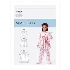 Simplicity Sewing Pattern S9204 Children's/Girls' Gathered Detail Nightwear (Dis)