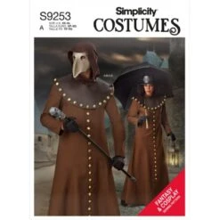 Simplicity Sewing Pattern S9253 Unisex Historical Costume Coat Hood Collar Mask (Dis)