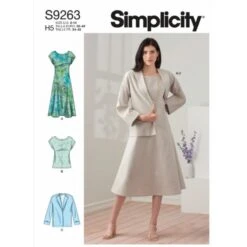 Simplicity Sewing Pattern S9263 Misses' Round Neck Top Dress, Relaxed Jacket