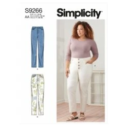 Simplicity Sewing Pattern S9266 Misses' Vintage Style Jeans With Buttons Or Zip