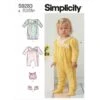 Simplicity Sewing Pattern S9283 Infants Gown And Wrap Front Jumpsuit Lace Collar -OHSEWCRAFTY simplicity sewing pattern s9283 infants gown and wrap front jumpsuit lace collar