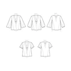 Simplicity Sewing Pattern S9333 Misses' Gathered Front Blouse Top Sleeve Options