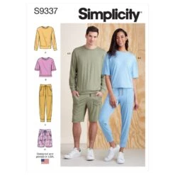 Simplicity Sewing Pattern S9337 Unisex Mix Match Tops Trousers Shorts Sportswear -OHSEWCRAFTY simplicity sewing pattern s9337 unisex mix match tops trousers shorts sportswear 1