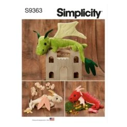 Simplicity Sewing Pattern S9363 Huggable Plush Dragons Fantasy Dragon