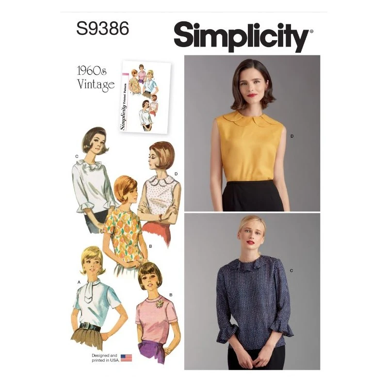 Simplicity Sewing Pattern S9386 Misses' Set Of Blouses With High Necks 3 Simplicity Sewing Pattern S9386 Misses' Set Of Blouses With High Necks