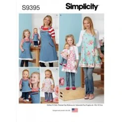 Simplicity Sewing Pattern S9395 Aprons For Misses, Children And 18″ Doll