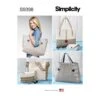 Simplicity Sewing Pattern S9398 Tote Bag Handbags Toiletries And Clutch Bag -OHSEWCRAFTY simplicity sewing pattern s9398 tote bag handbags toiletries and clutch bag