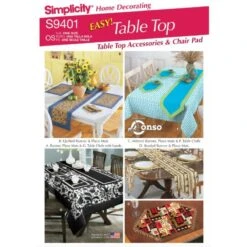 Simplicity Sewing Pattern S9401 Tabletop Accessories And Chair Pad