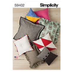 Simplicity Sewing Pattern S9402 Easy Cushions Different Sizes And Trims