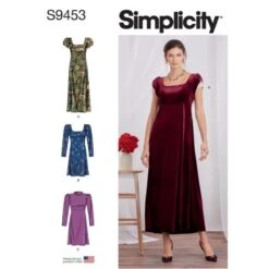 Simplicity Sewing Pattern S9453 Misses' Regency Style Empire Waist Dress