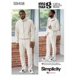 Simplicity Sewing Pattern S9458 Mimi G Men's Jacket And Jogger Bottoms