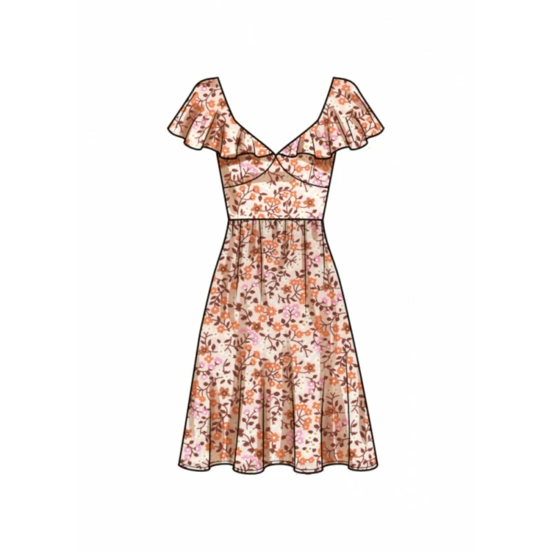 Simplicity Sewing Pattern S9704 Misses' Flounced Collars Flutter Sleeves Dresses 5 Simplicity Sewing Pattern S9704 Misses' Flounced Collars Flutter Sleeves Dresses - Image 3