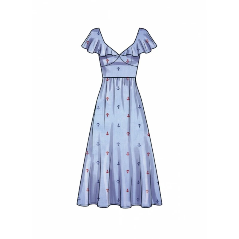 Simplicity Sewing Pattern S9704 Misses' Flounced Collars Flutter Sleeves Dresses 6 Simplicity Sewing Pattern S9704 Misses' Flounced Collars Flutter Sleeves Dresses - Image 4