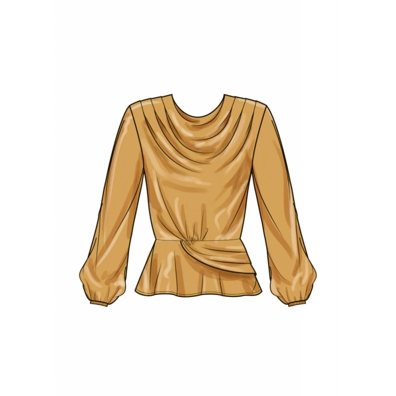 Simplicity Sewing Pattern S9706 Misses' Shoulder Pleats Peplum Waist Tops 5 Simplicity Sewing Pattern S9706 Misses' Shoulder Pleats Peplum Waist Tops - Image 3