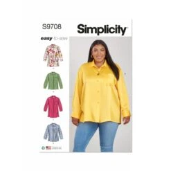Simplicity Sewing Pattern S9708 Misses' Relaxed Fit Button Front Shirts Blouse