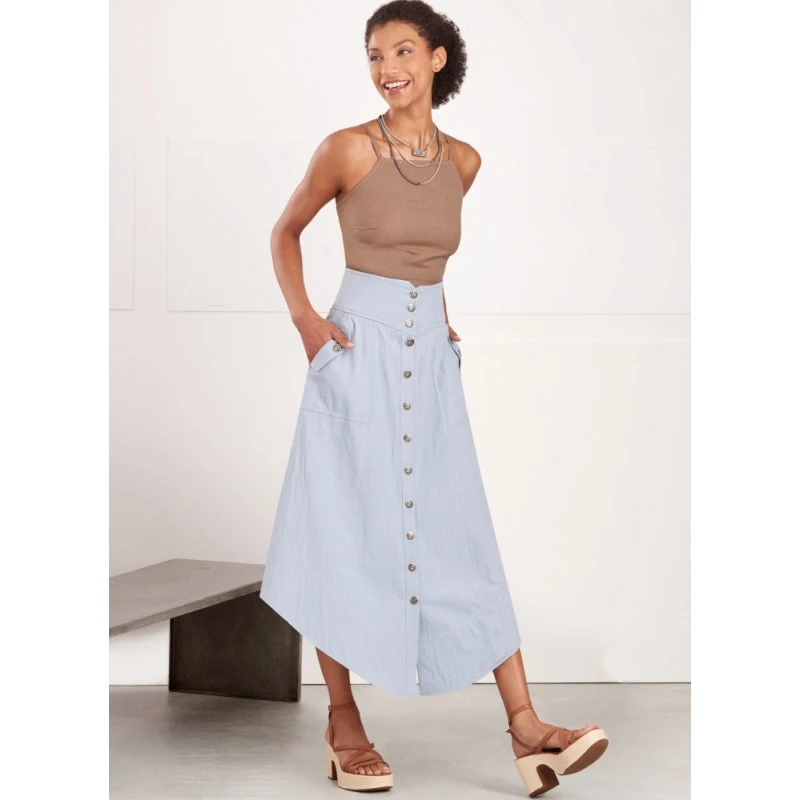 Simplicity Sewing Pattern S9710 Misses' Button-Front Panelled Back Yokes Skirts 4 Simplicity Sewing Pattern S9710 Misses' Button-Front Panelled Back Yokes Skirts - Image 2