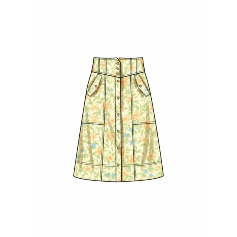 Simplicity Sewing Pattern S9710 Misses' Button-Front Panelled Back Yokes Skirts 6 Simplicity Sewing Pattern S9710 Misses' Button-Front Panelled Back Yokes Skirts - Image 4