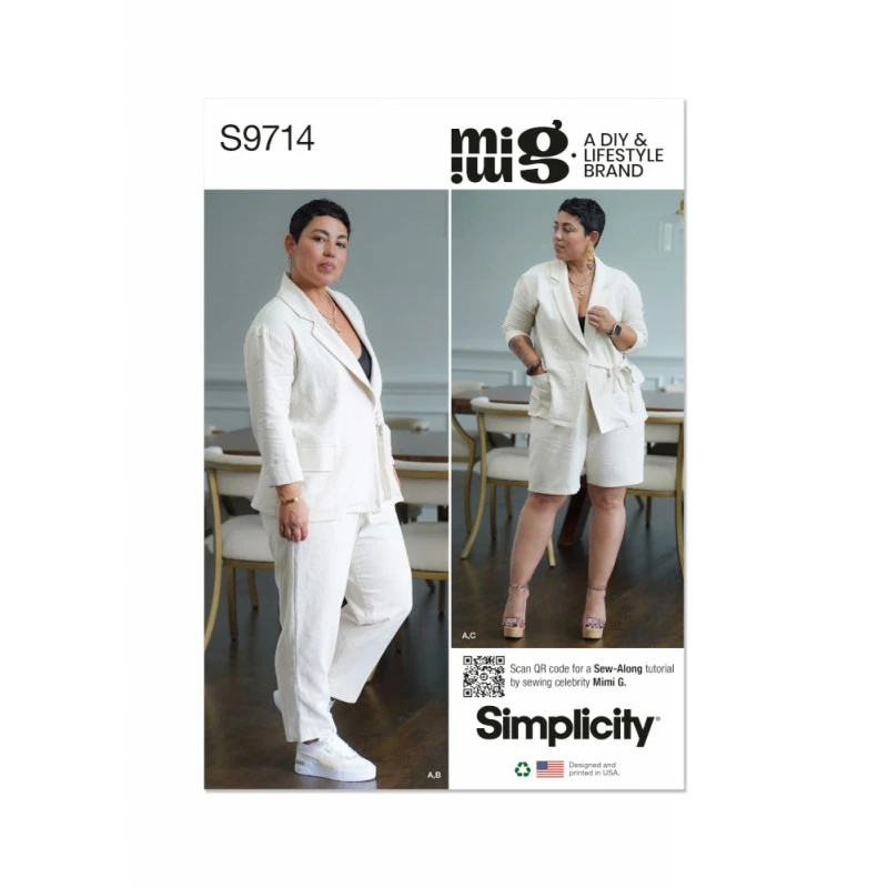 Simplicity Sewing Pattern S9714 Misses' Jacket Trousers Shorts By Mimi G Style 3 Simplicity Sewing Pattern S9714 Misses' Jacket Trousers Shorts By Mimi G Style