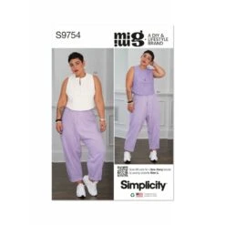 Simplicity Sewing Pattern S9754 Misses' Tops And Cargo Pants By Mimi G Style
