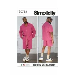 Simplicity Sewing Pattern S9758 Men's Shirts And Shorts By Norris Danta Ford