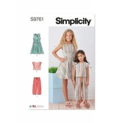 Simplicity Sewing Pattern S9761 Children's And Girls' Dress, Top And Bottoms