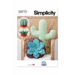 Simplicity Sewing Pattern S9772 Cactus Succulent Cushions By Carla Reiss Design
