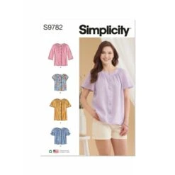 Simplicity Sewing Pattern S9782 Misses' Tops With Sleeve And Length Variations