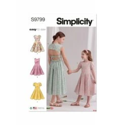 Simplicity Sewing Pattern S9799 Children's And Girls' Easy-To-Sew Party Dresses