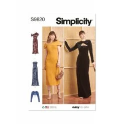 Simplicity Sewing Pattern S9820 Misses' Knit Semi-Fitted Dresses And Shrug