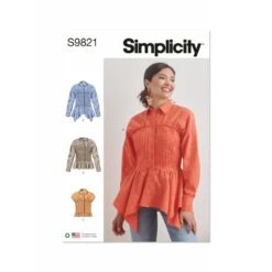 Simplicity Sewing Pattern S9821 Misses' Blouses Sophisticated Silhouette Shirt