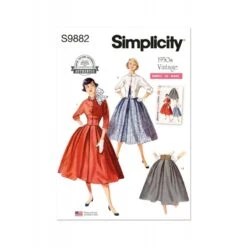 Simplicity Sewing Pattern S9882 Misses’ Vintage 1950s Retro Skirt And Jacket